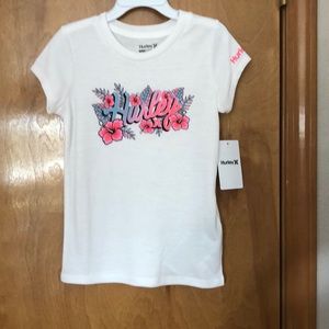 Hurley XXS 4/5 white tropical short sleeve tee shirt